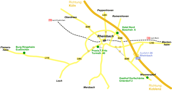 Groe Ansicht: Anfahrt Rheinbach